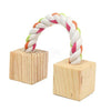 Cute Natural Wooden Rabbits Toys Pine Dumbells Unicycle Bell Roller