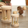 Cute Natural Wooden Rabbits Toys Pine Dumbells Unicycle Bell Roller